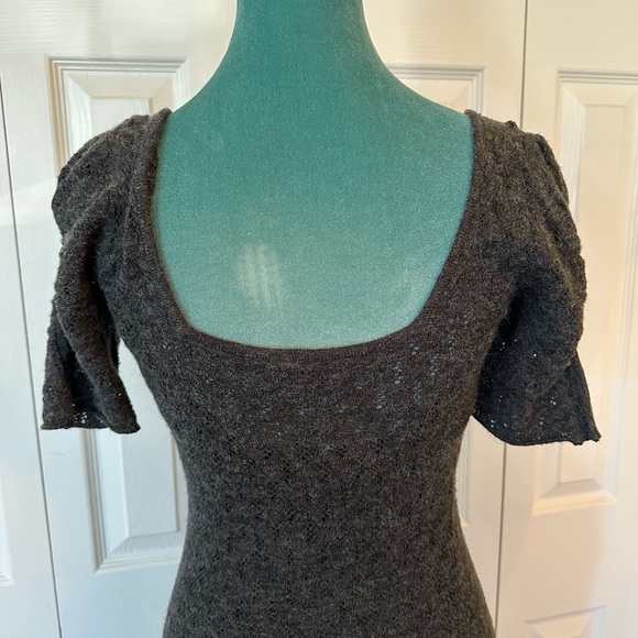 Free People knit puff sleeve lined boho indie sleaze dress - Picture 5 of 10